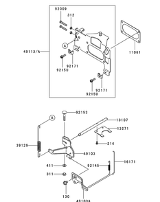 Kawasaki Fxt00v-Bs04 Control Equipment Diagram and Parts List for S7237-KW 53CI8DU8050-37HP Cub Cadet Lawn Tractor
